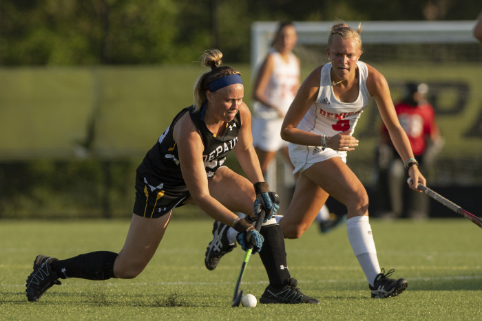student athlete Kelsey Doerr during a field hockey game