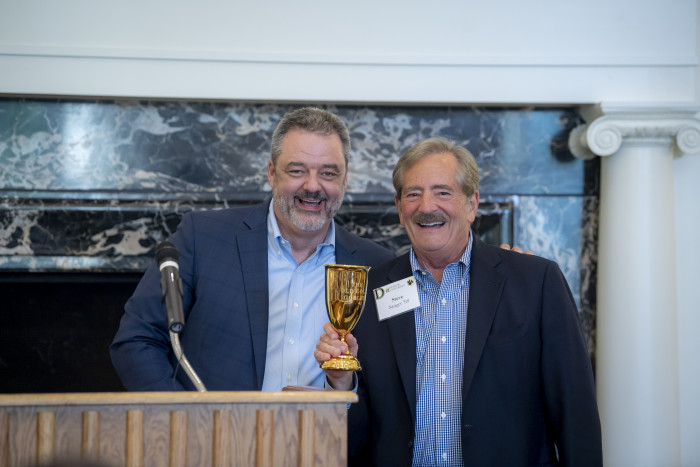 Steve Sanger with Mark McCoy and the Old Gold Goblet