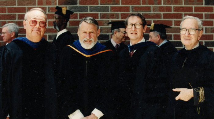 Ralph Gray with retiring faculty in 1997