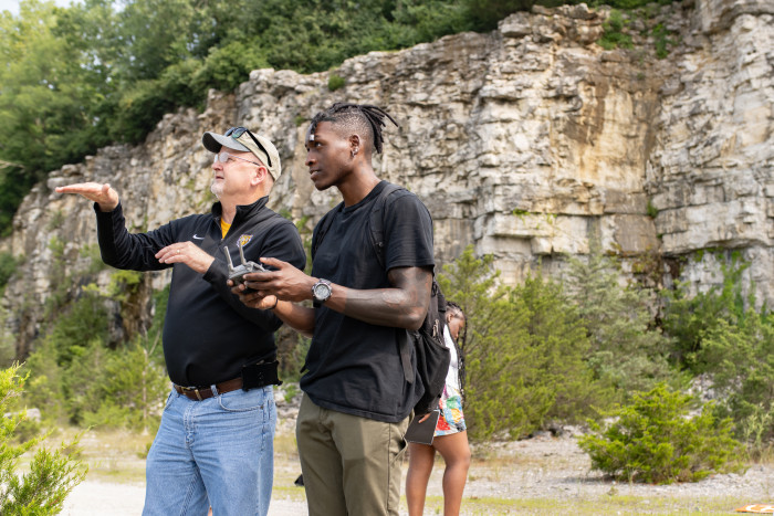 Student with teacher at the DePauw Nature Park