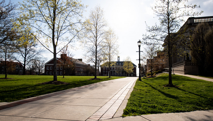 Deserted campus in April 2020