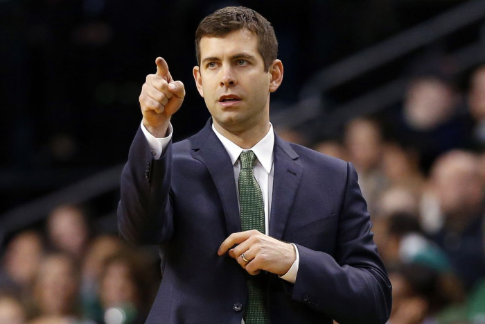 Brad Stevens coaching during a game