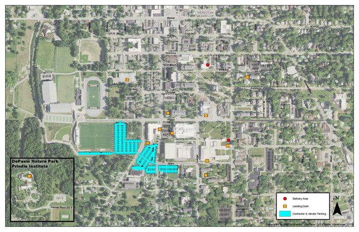 Contractor and Vendor Parking Map