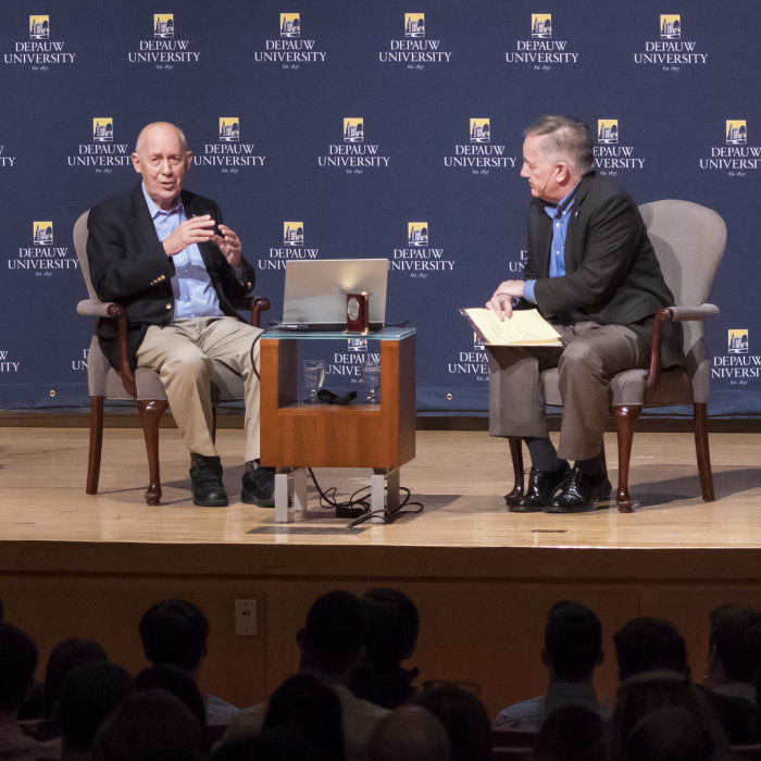 Bill Rasmussen on stage with Ken Owen