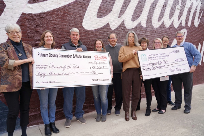 Putnam County Convention & Visitors Bureau members during a check ceremony