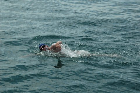 George Thornton in an open-water swim 