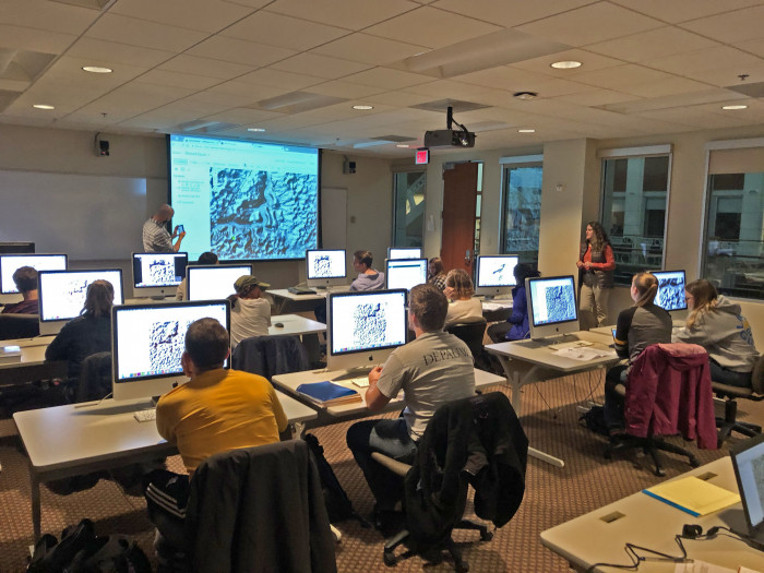 Matt Johnson conducting topographic map workshop