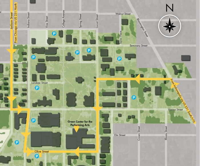 Depauw University Campus Map Summer Gold Visit Days! - Depauw University