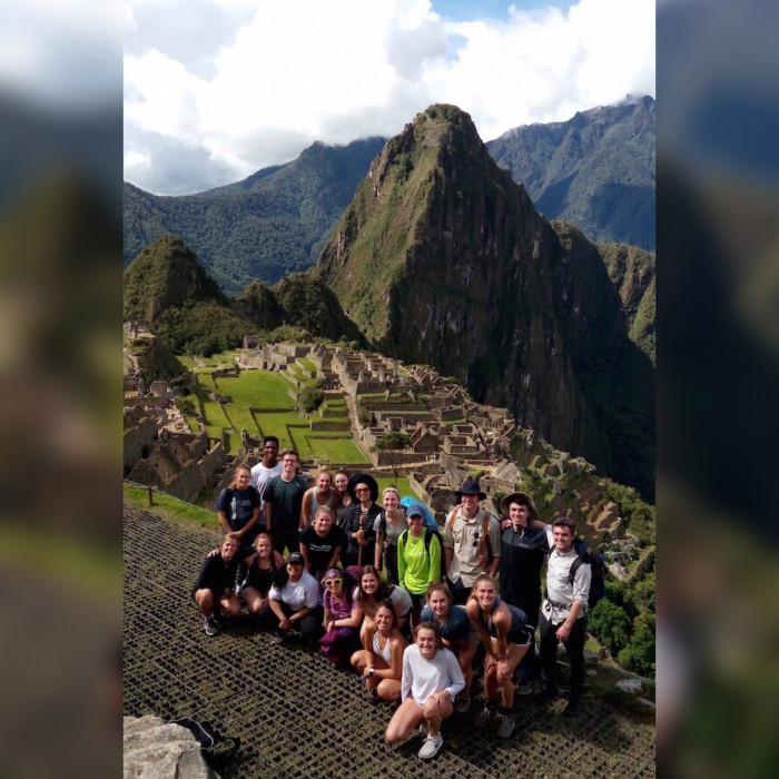 Students on a winter term trip in Peru