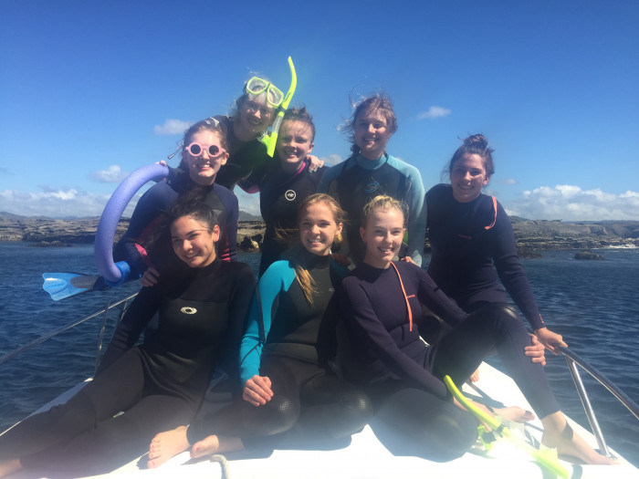 Students on a boat in Costa Rica