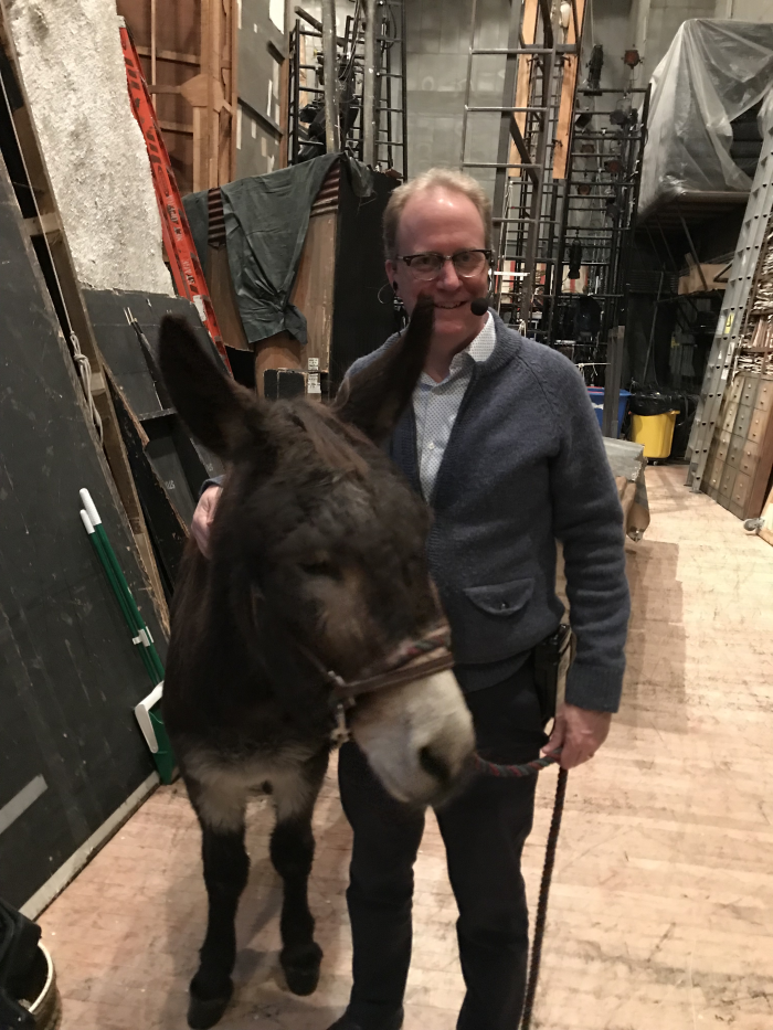Scott Moon with donkey Gabriel