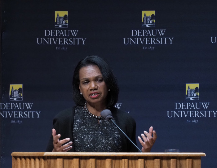Condoleezza Rice delivering an Ubben Lecture