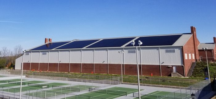 Solar array on  tennis and track center