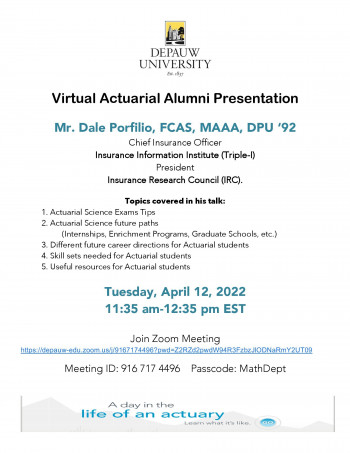Spring 2022 Actuarial Science Alumni Poster