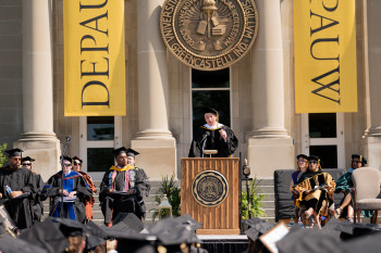 Speaker addresses graduates at commencement ceremony