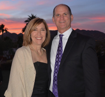 Anne Christy and Jeff Ballentine with sun setting