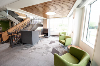 open study area in Residence hall 1