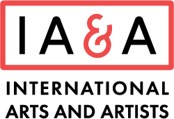 International Arts and Artists logo in red, black, and white