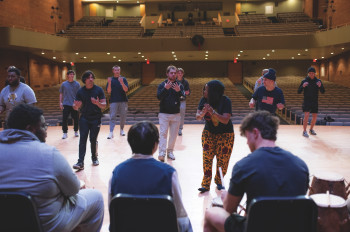 Beats and Moves. Winter term class on stage. 