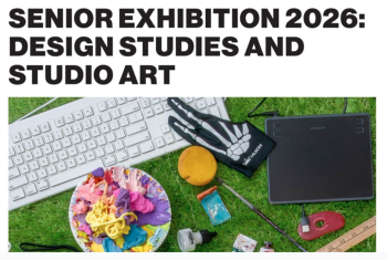 Keyboard, paint, ruler, ink, and other on grass