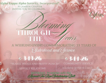 March 13 -14, 2026: Blooming Through the Years: 35 Years of Sisterhood and Service banner