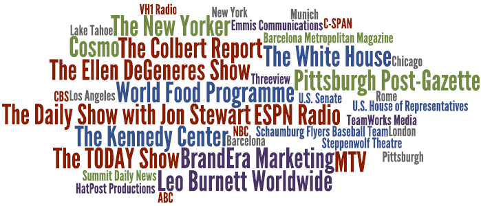 Collage of Media Fellows internship locations