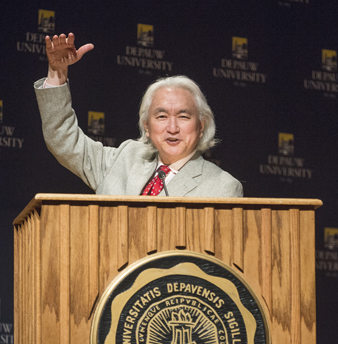 Michio Kaku demonstrating something tall with his hands