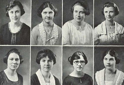 1922 Mirage yearbok with early women Rector Scholar recipients