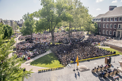 Overhead view of the class of 2014 during commencement