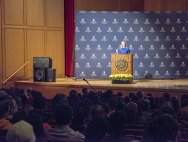 Piper Kerman and crowd during the Ubben Lecture