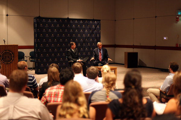 Ron Paul attending a forum at the Pulliam Center for Contemporary Media's Watson Forum