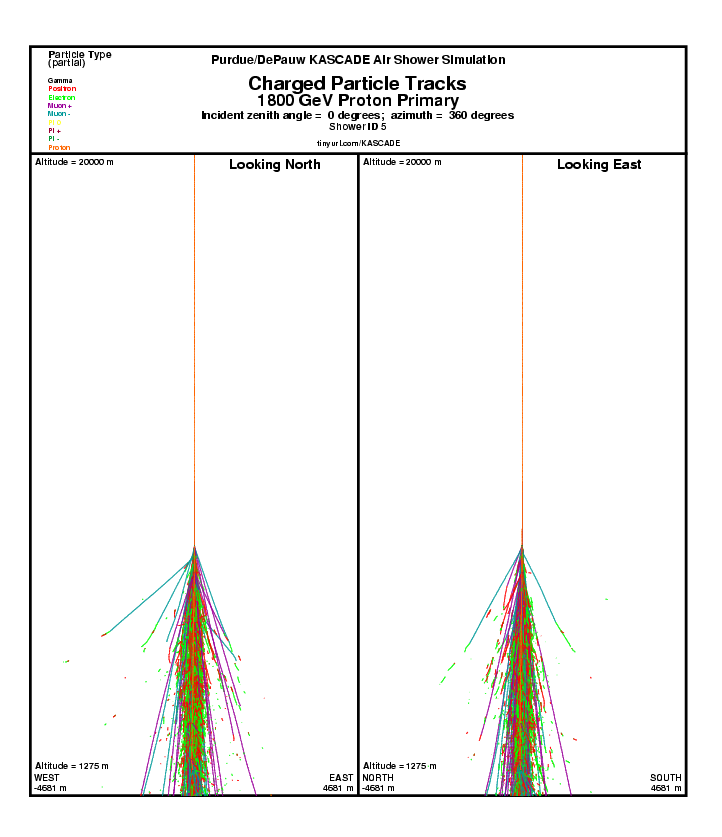 Shower 5 Charged particle Tracks report