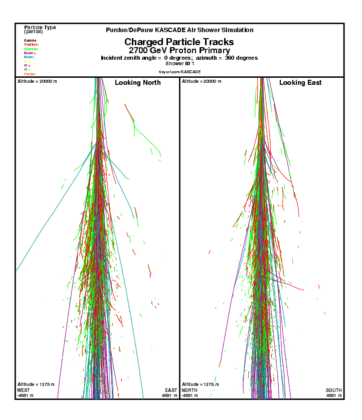 Shower 1 Charged particle Tracks report