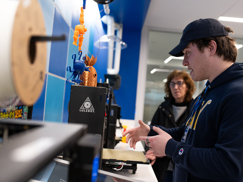male in 3d printing lab