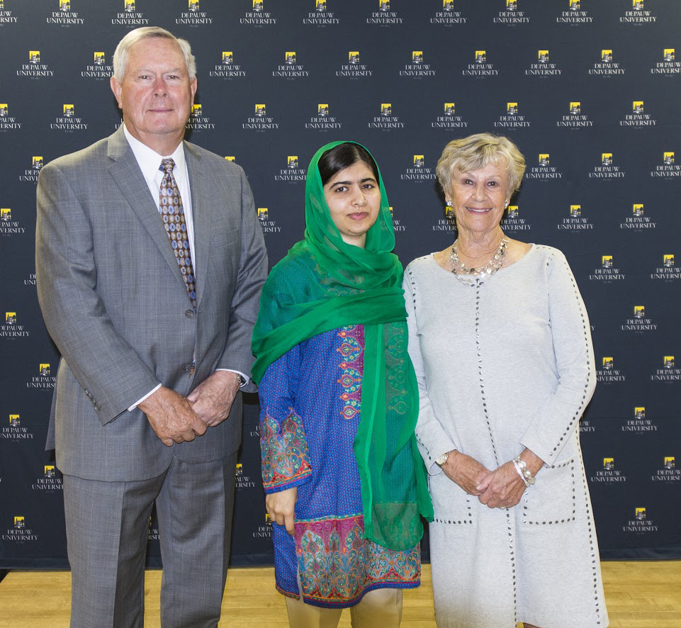 Malala Yousafzai with Tim and Sharon Ubben