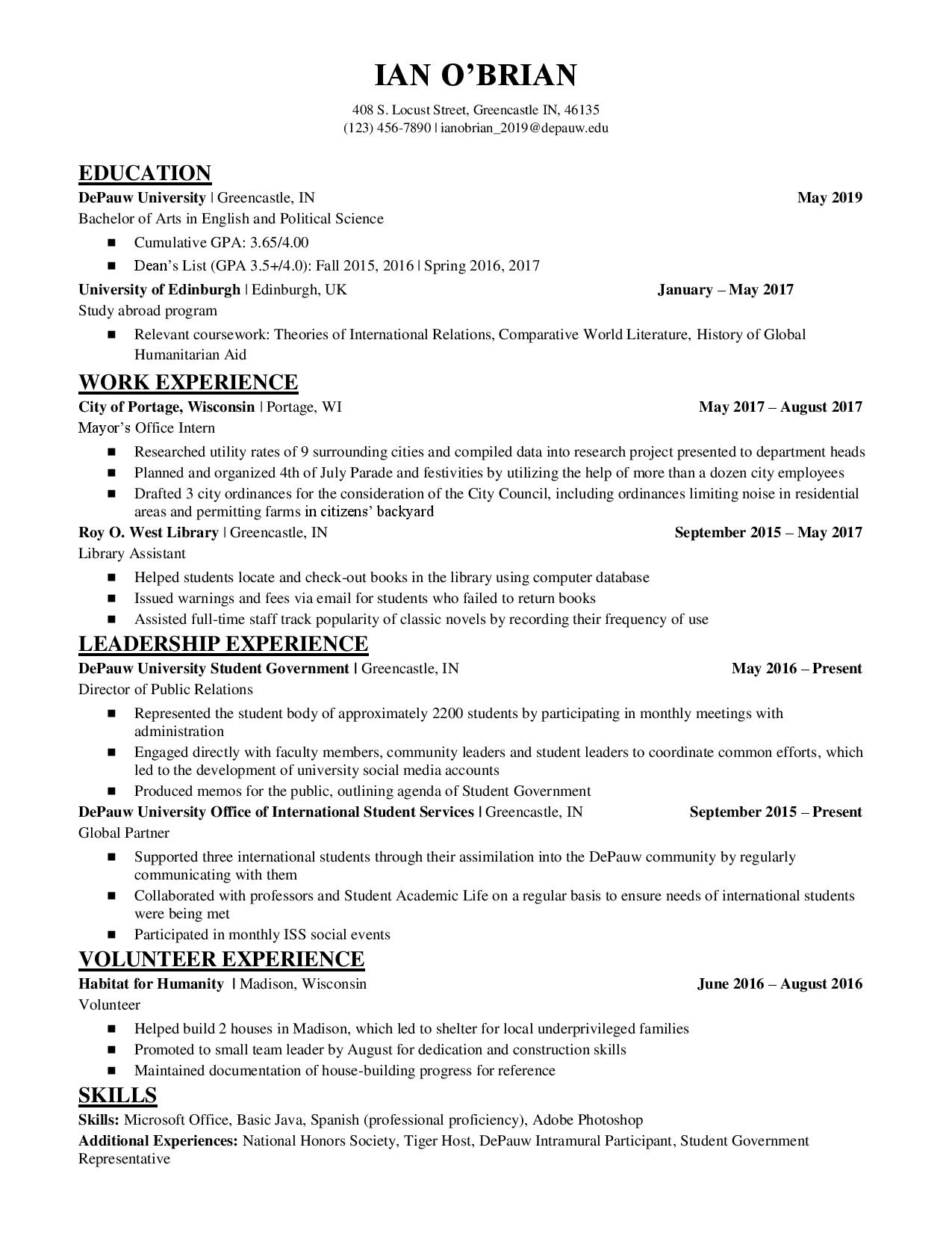 Sample Resume Sample Resume