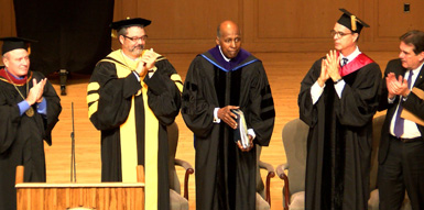 Vernon Jordan receiving applause following the keynote address