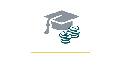 Graduation cap with two stacks of coins