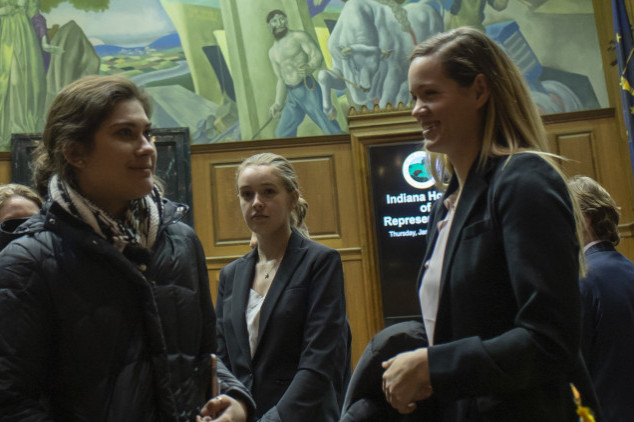 Students on a statehouse tour