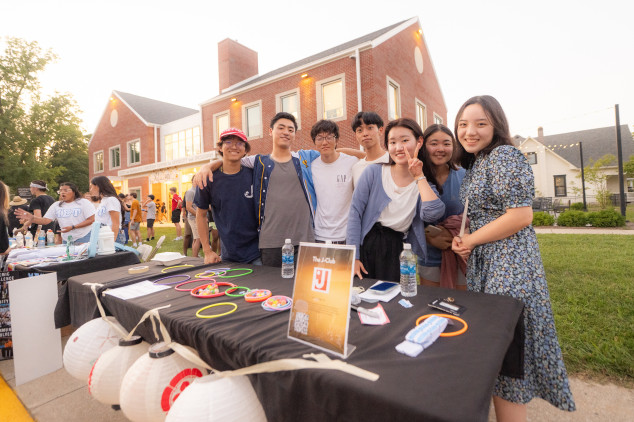 Students tabling at the CDI block party 