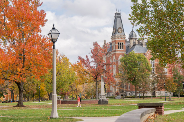fall day with east college building in background