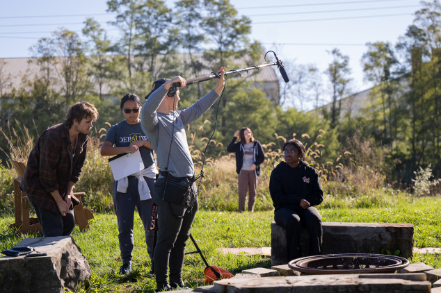 Digital film class staging outside
