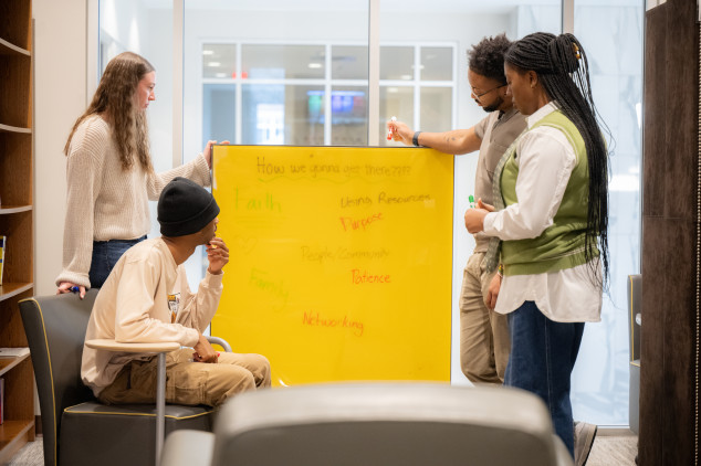 A group of students at the CDI vision boarding 