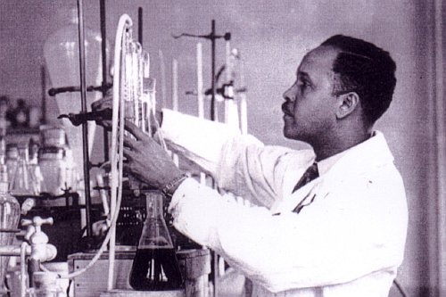 Percy Julian working in his lab