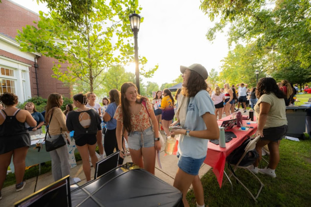 students at activity fair
