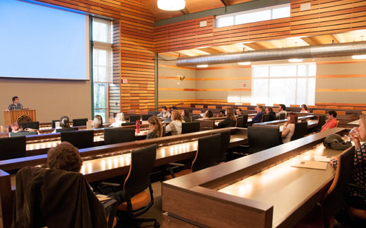 Classroom presentation in the Prindle Center