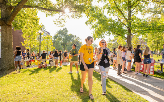 DePauw students gathered during opening day convocation. 