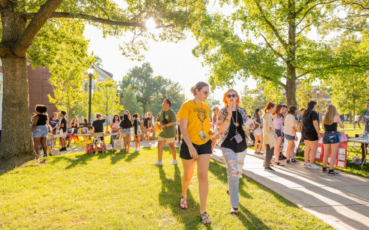DePauw students gathered during opening day convocation.