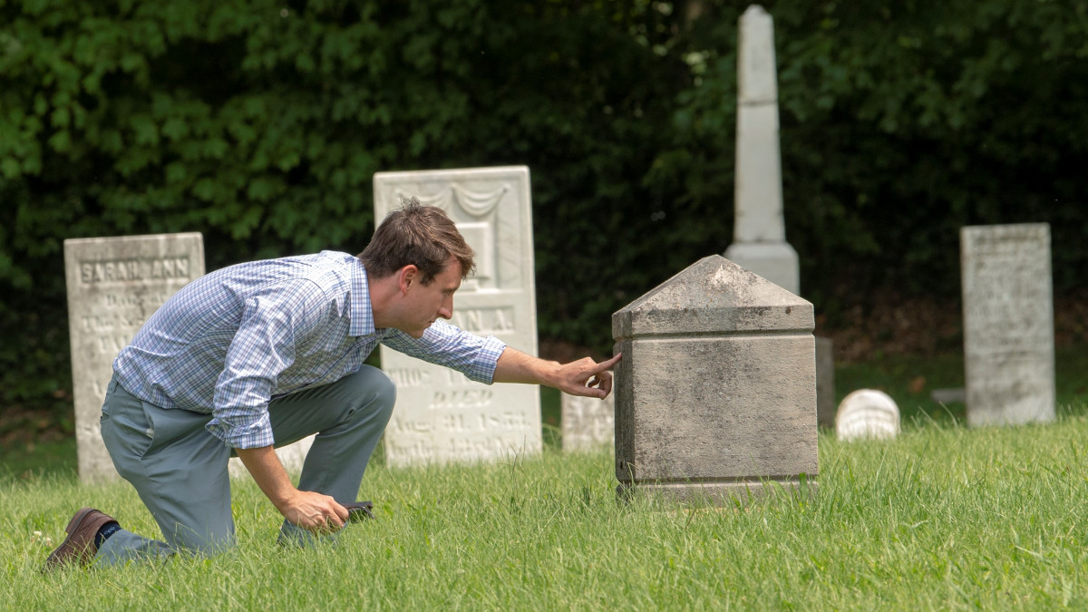 Brandon Sokol in the graveyard