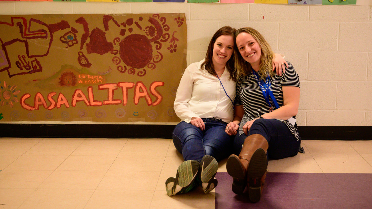 Maggie Musgrave and Rachel Cheeseman take a break at Casa Alitas.